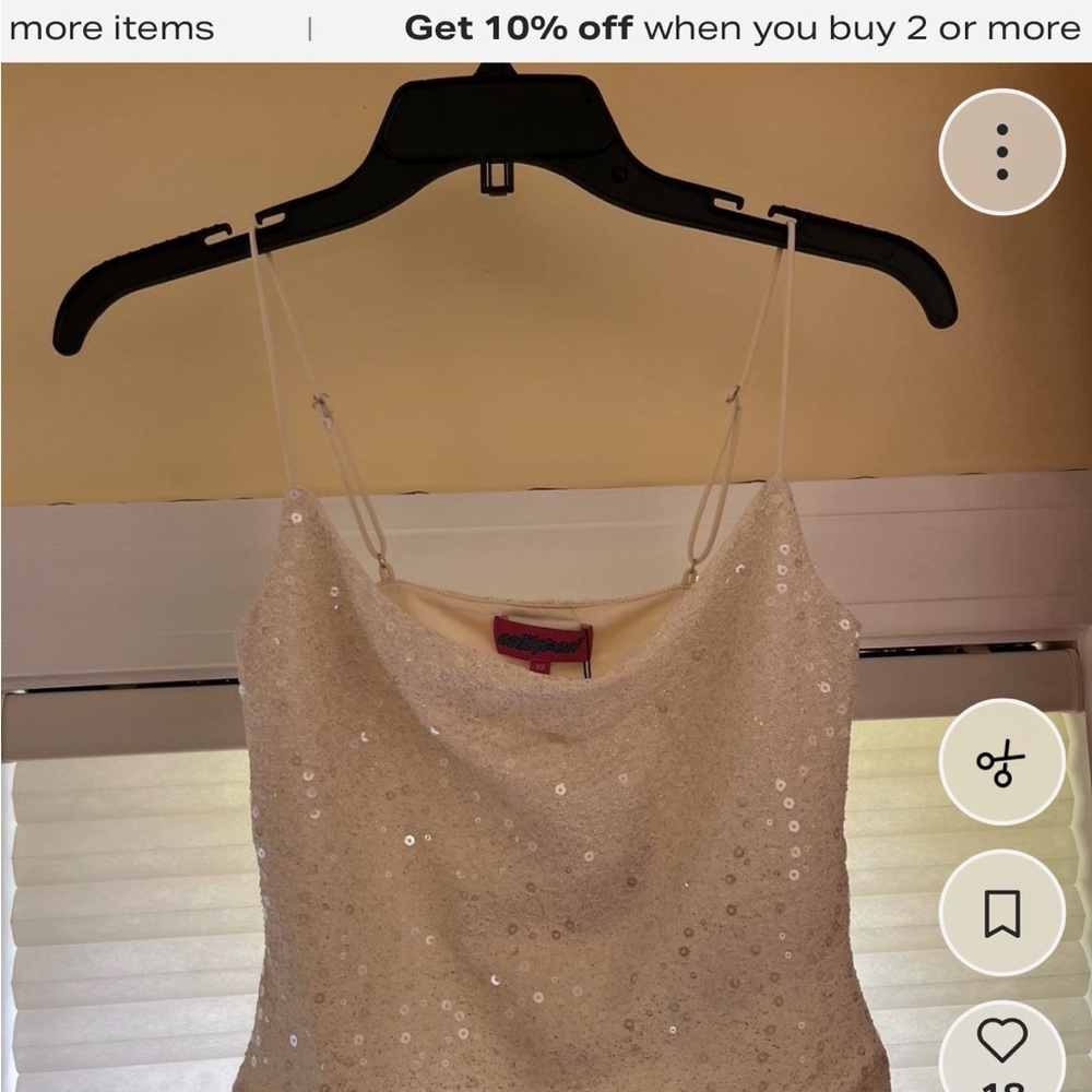 Elegant White Sequin Top